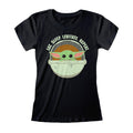 Black - Front - Star Wars: The Mandalorian Womens-Ladies Eat Sleep Levitate The Child Fitted T-Shirt