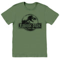 Khaki - Front - Jurassic Park Mens Classic Logo T-Shirt