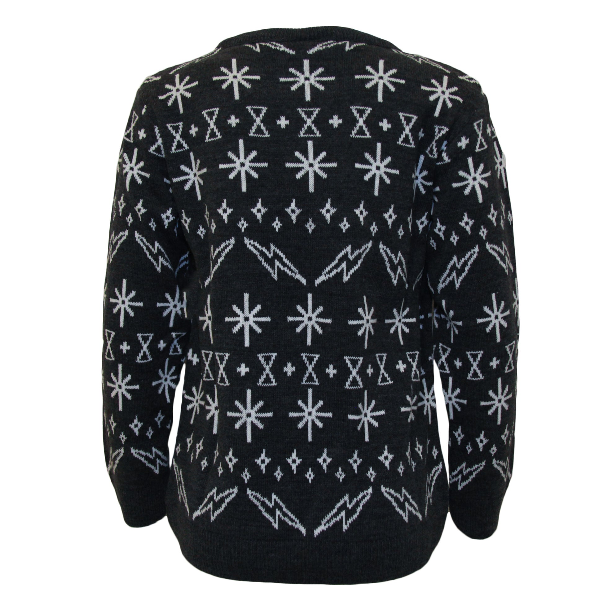 Black - Back - Harry Potter Mens Hogwarts Knitted Christmas Jumper