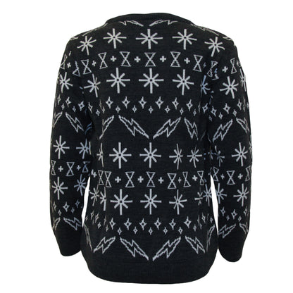 Black - Back - Harry Potter Mens Hogwarts Knitted Christmas Jumper
