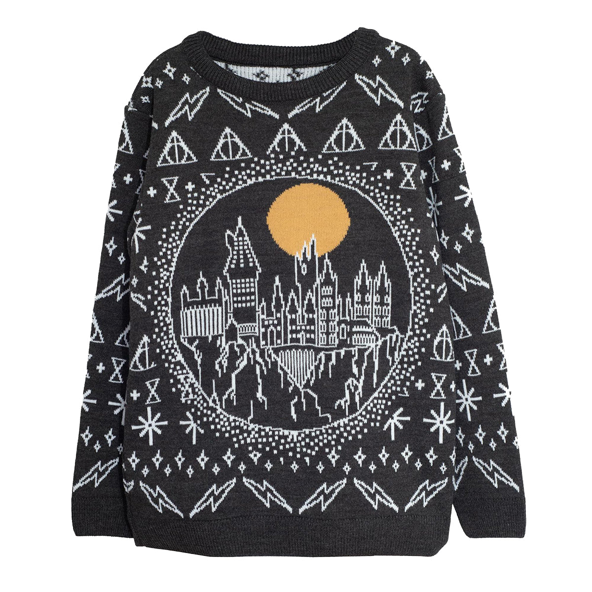 Black - Front - Harry Potter Mens Hogwarts Knitted Christmas Jumper