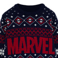 Navy-Red-White - Side - Marvel Womens-Ladies Icons Knitted Christmas Jumper