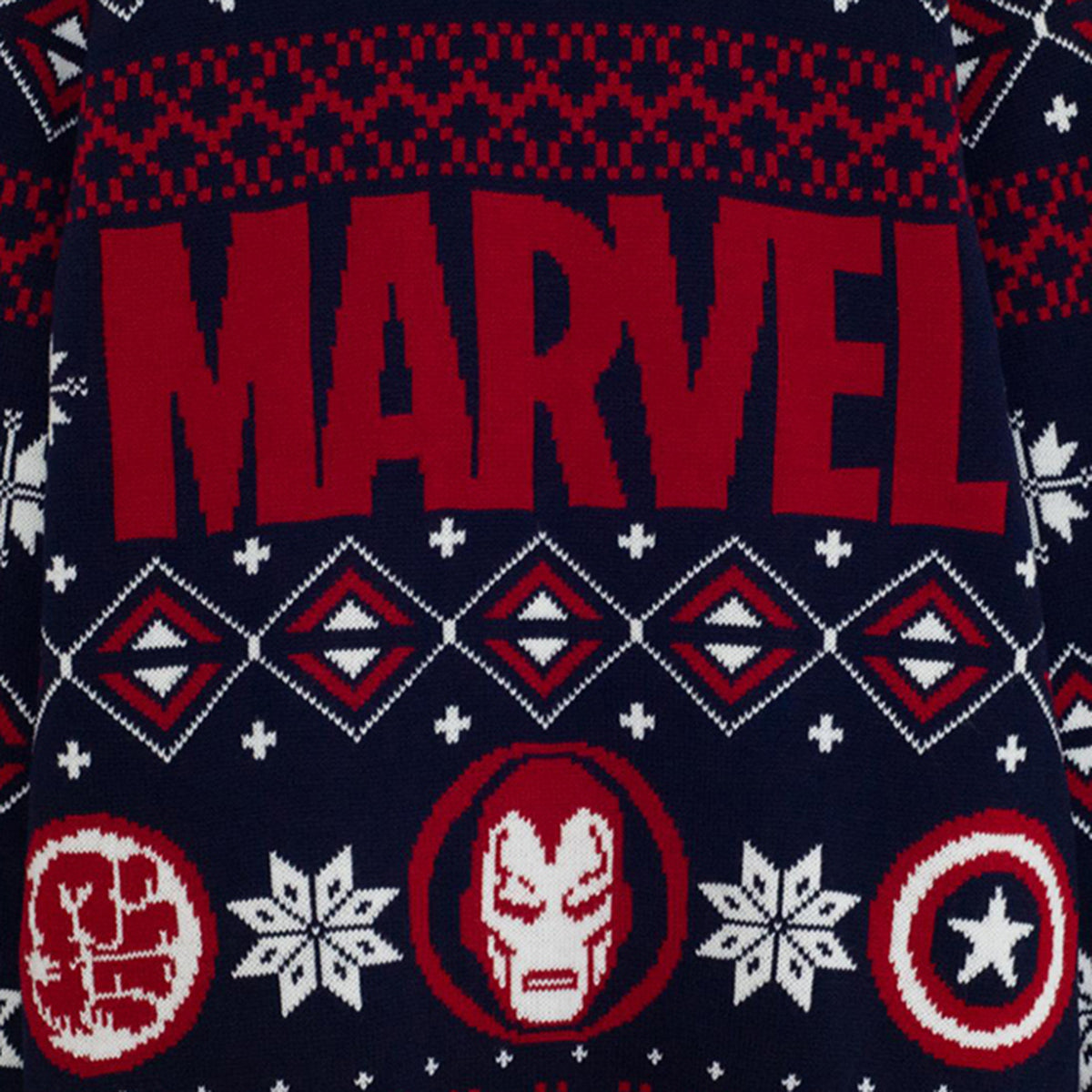 Navy-Red-White - Lifestyle - Marvel Womens-Ladies Icons Knitted Christmas Jumper