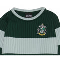 Green-Heather Grey - Back - Harry Potter Girls Slytherin Quidditch Knitted Jumper