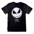 Black-White - Front - Nightmare Before Christmas Mens Jack Skellington Face T-Shirt