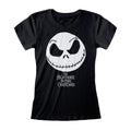 Black-White - Front - Nightmare Before Christmas Womens-Ladies Jack Skellington Fitted T-Shirt