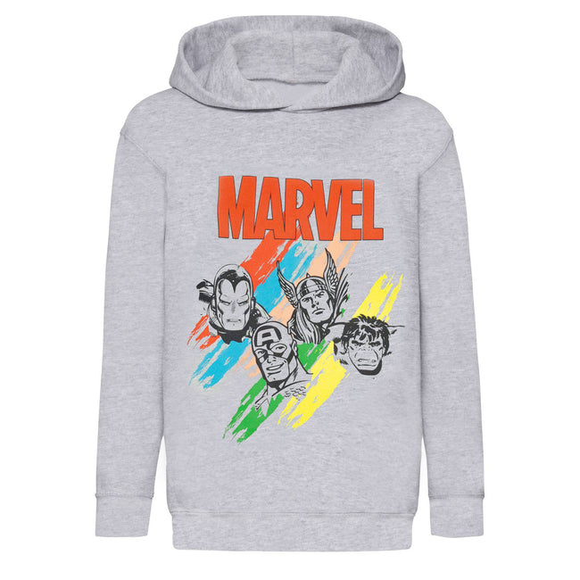 Heather Grey - Front - Marvel Avengers Boys Sketch Pullover Hoodie