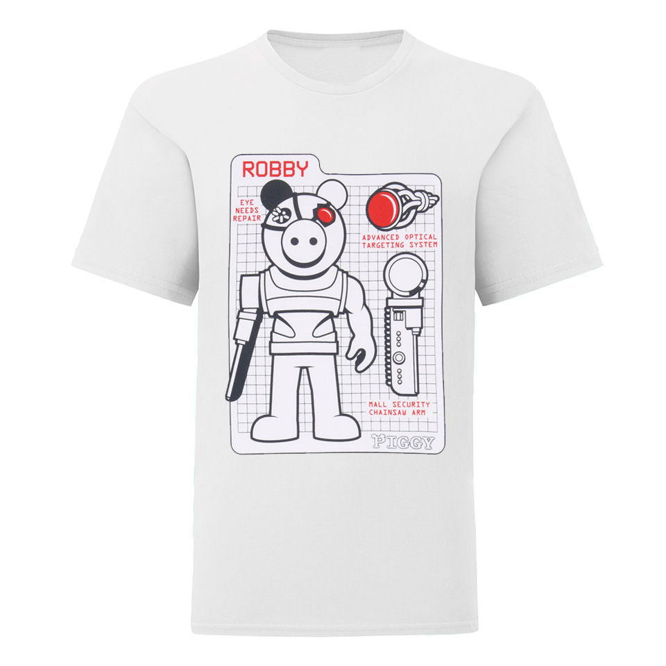 White - Front - Piggy Boys Tech Specs Robby T-Shirt