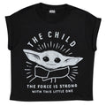 Black - Front - Star Wars: The Mandalorian Girls The Force Is Strong The Child Cropped T-Shirt