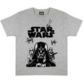 Heather Grey - Side - Star Wars Boys Darth Vader Stormtrooper T-Shirt