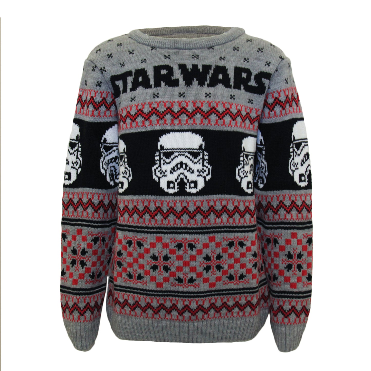 Multicoloured - Front - Star Wars Boys Stormtrooper Knitted Christmas Jumper