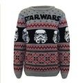 Multicoloured - Front - Star Wars Boys Stormtrooper Knitted Christmas Jumper