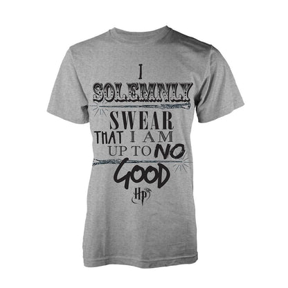 Grey - Front - Harry Potter Unisex Adult Up To No Good T-Shirt