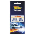 White-Blue-Yellow - Front - Back To The Future License Plate Iron On Patch
