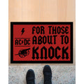 Dark Red-Black - Back - AC-DC For Those About To Knock Door Mat