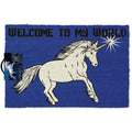 Navy-Off White-Black - Back - Anne Stokes Welcome To My World Door Mat