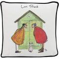White-Green-Orange-Red - Front - Sam Toft Love Shack Feather Filled Cushion