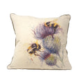 Cream - Front - Jane Bannon Bees On Thistle Feather Filled Cushion