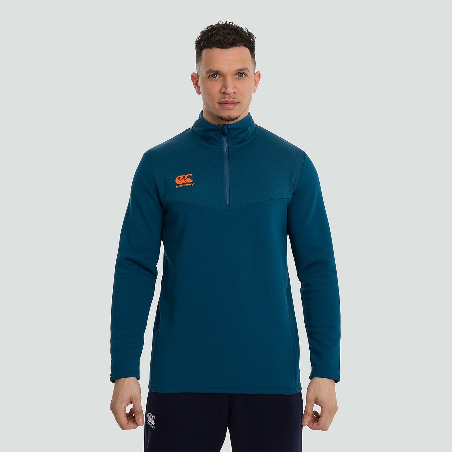 Majolica Blue - Back - Canterbury Mens Quarter Zip Fleece