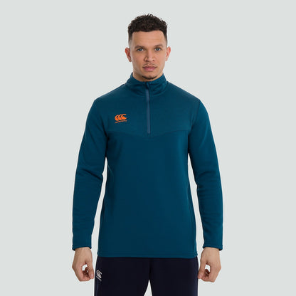 Majolica Blue - Back - Canterbury Mens Quarter Zip Fleece