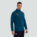 Majolica Blue - Side - Canterbury Mens Quarter Zip Fleece