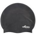 Black - Front - SwimTech Unisex Adult Silicone Swim Cap