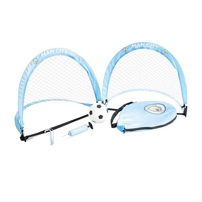 Sky Blue-White-Black - Front - Manchester City FC Skills Football Goal Set