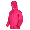 Duchess Pink - Side - Regatta Great Outdoors Childrens-Kids Lever II Packaway Rain Jacket