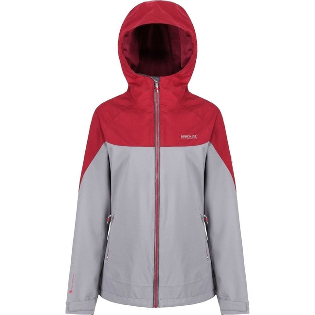 Papyrus White-Raspberry Red - Front - Regatta Womens-Ladies Wentwood III Hooded Jacket