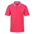 Bright Pink-White - Front - Regatta Mens Talcott II Pique Polo Shirt