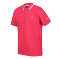 Bright Pink-White - Side - Regatta Mens Talcott II Pique Polo Shirt