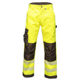 Yellow-Grey - Front - Regatta Mens Tactical Hi Vis Hardwearing Reflective Trousers