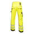 Yellow-Grey - Back - Regatta Mens Tactical Hi Vis Hardwearing Reflective Trousers