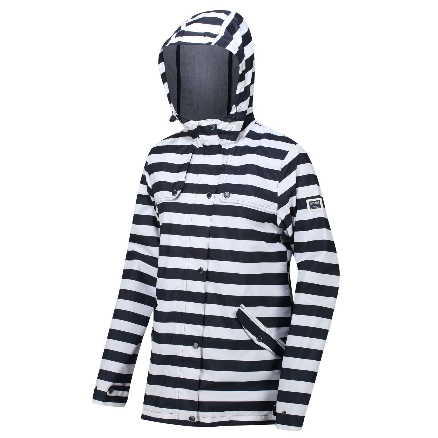 Navy Stripe - Front - Regatta Womens-Ladies Bertille Waterproof Jacket