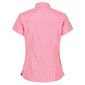 Neon Pink Print - Back - Regatta Womens-Ladies Mindano V Short Sleeved Shirt