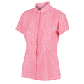 Neon Pink Print - Side - Regatta Womens-Ladies Mindano V Short Sleeved Shirt
