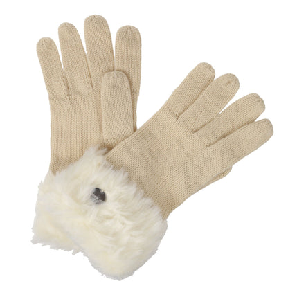 Light Vanilla - Front - Regatta Womens-Ladies Kimberley Walsh Luz II Faux Fur Gloves