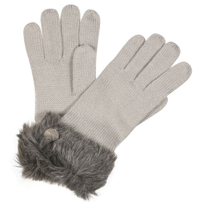 Cyberspace Marl-Storm Grey - Front - Regatta Womens-Ladies Kimberley Walsh Luz II Faux Fur Gloves