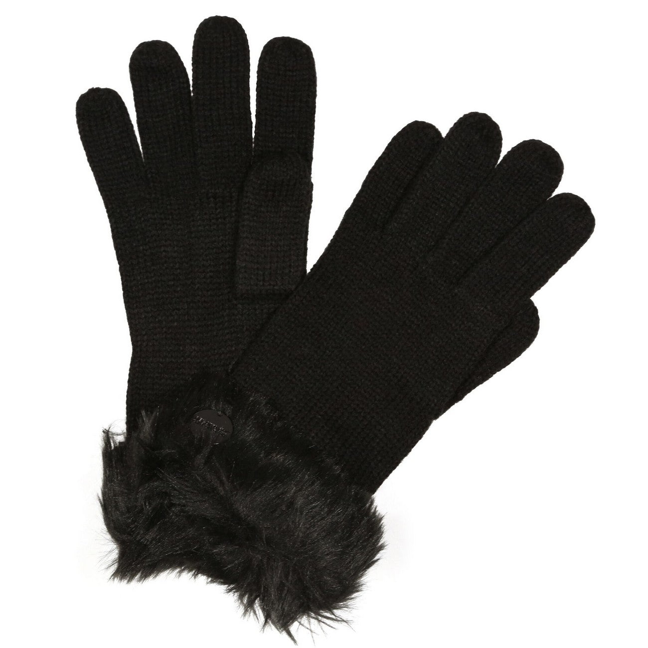 Black-Black - Front - Regatta Womens-Ladies Kimberley Walsh Luz II Faux Fur Gloves