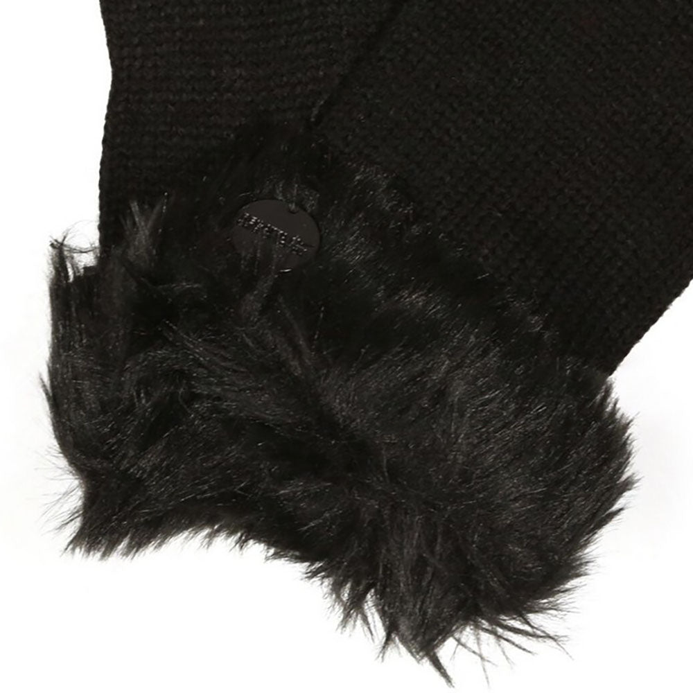 Black-Black - Back - Regatta Womens-Ladies Kimberley Walsh Luz II Faux Fur Gloves