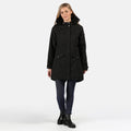 Black - Side - Regatta Womens-Ladies Serleena II Faux Fur Insulated Winter Parka