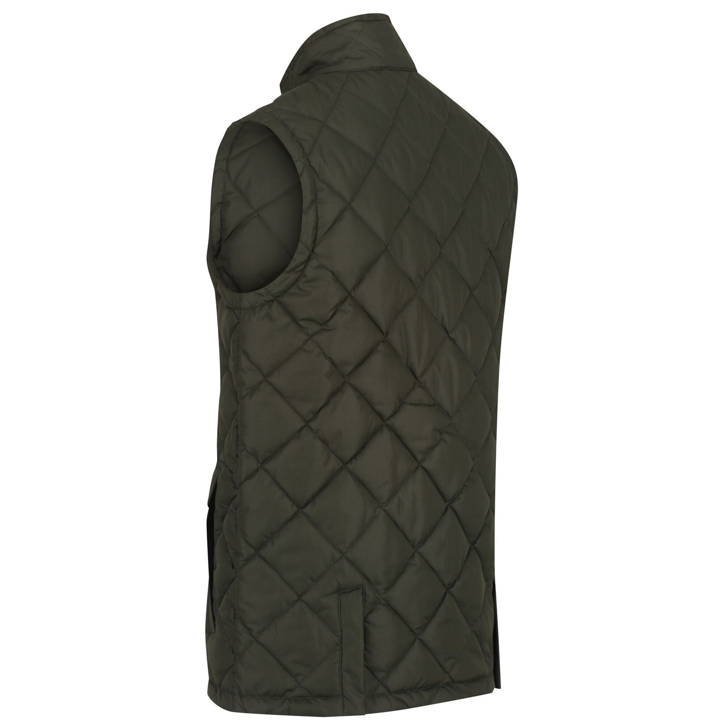 Dark Khaki - Close up - Regatta Mens Locke Diamond Quilted Insulated Body Warmer