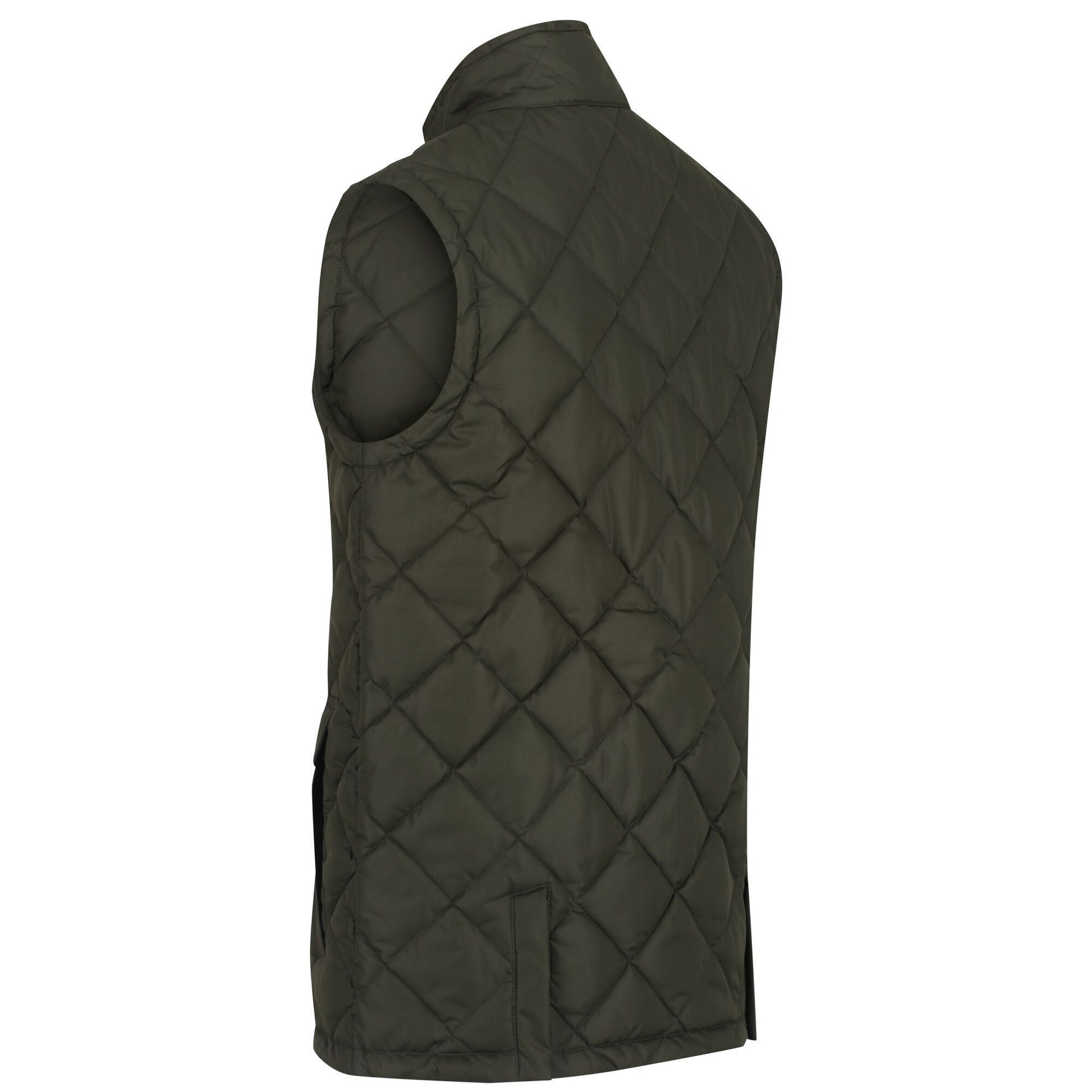 Dark Khaki - Close up - Regatta Mens Locke Diamond Quilted Insulated Body Warmer