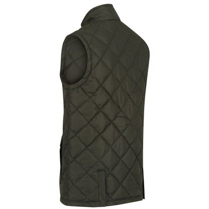 Dark Khaki - Close up - Regatta Mens Locke Diamond Quilted Insulated Body Warmer