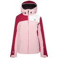 Powder Pink-Beetroot Red - Front - Dare 2B Womens-Ladies Ice Gleam II Waterproof Ski Jacket