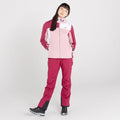 Powder Pink-Beetroot Red - Back - Dare 2B Womens-Ladies Ice Gleam II Waterproof Ski Jacket