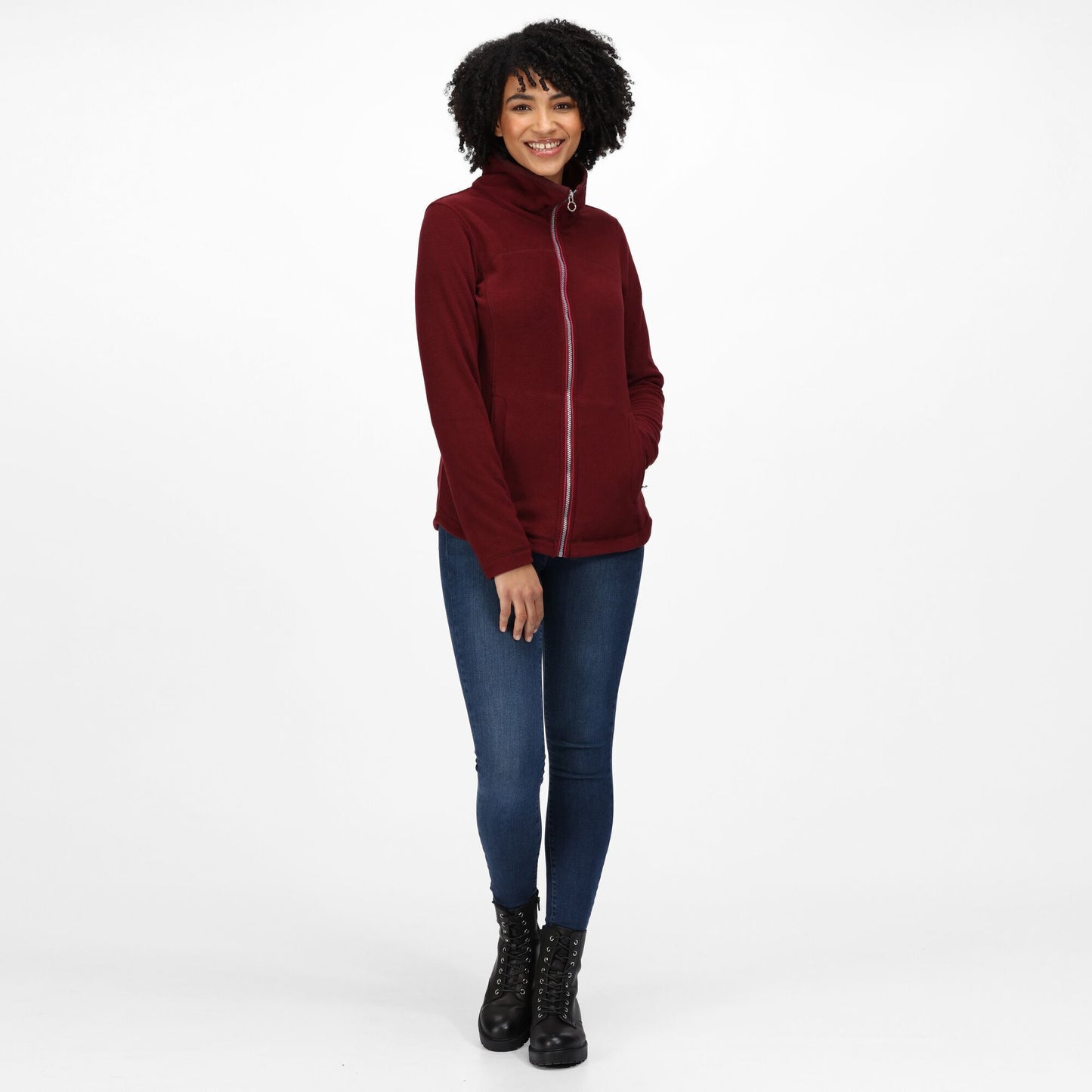 Claret Red - Side - Regatta Womens-Ladies Fayona Full Zip Fleece Jacket