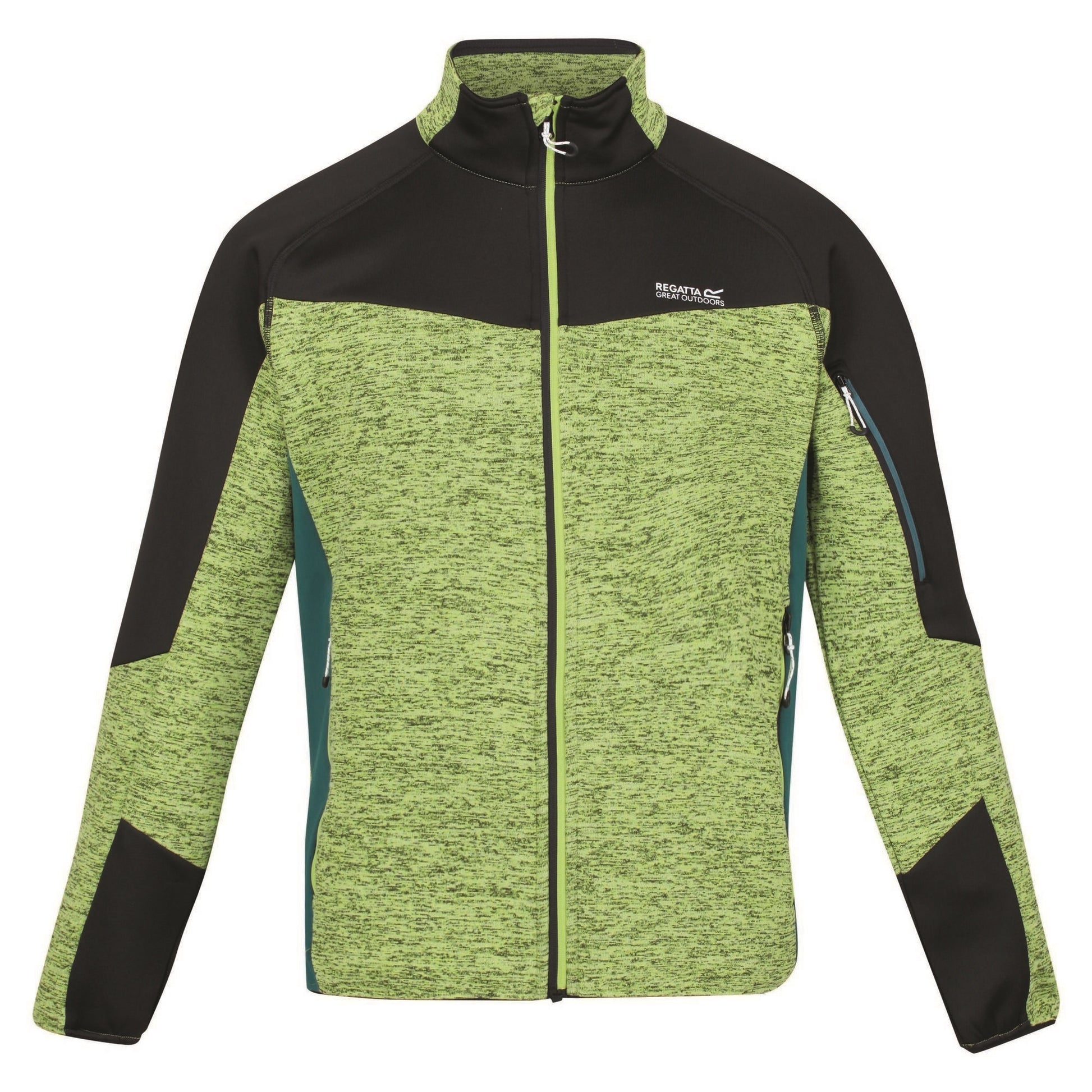 Bright Kiwi-Black - Front - Regatta Mens Coladane III Zip Fleece Jacket