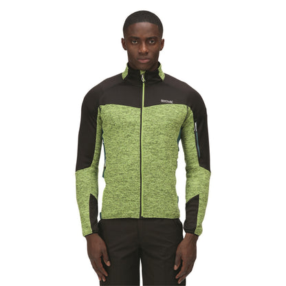 Bright Kiwi-Black - Back - Regatta Mens Coladane III Zip Fleece Jacket