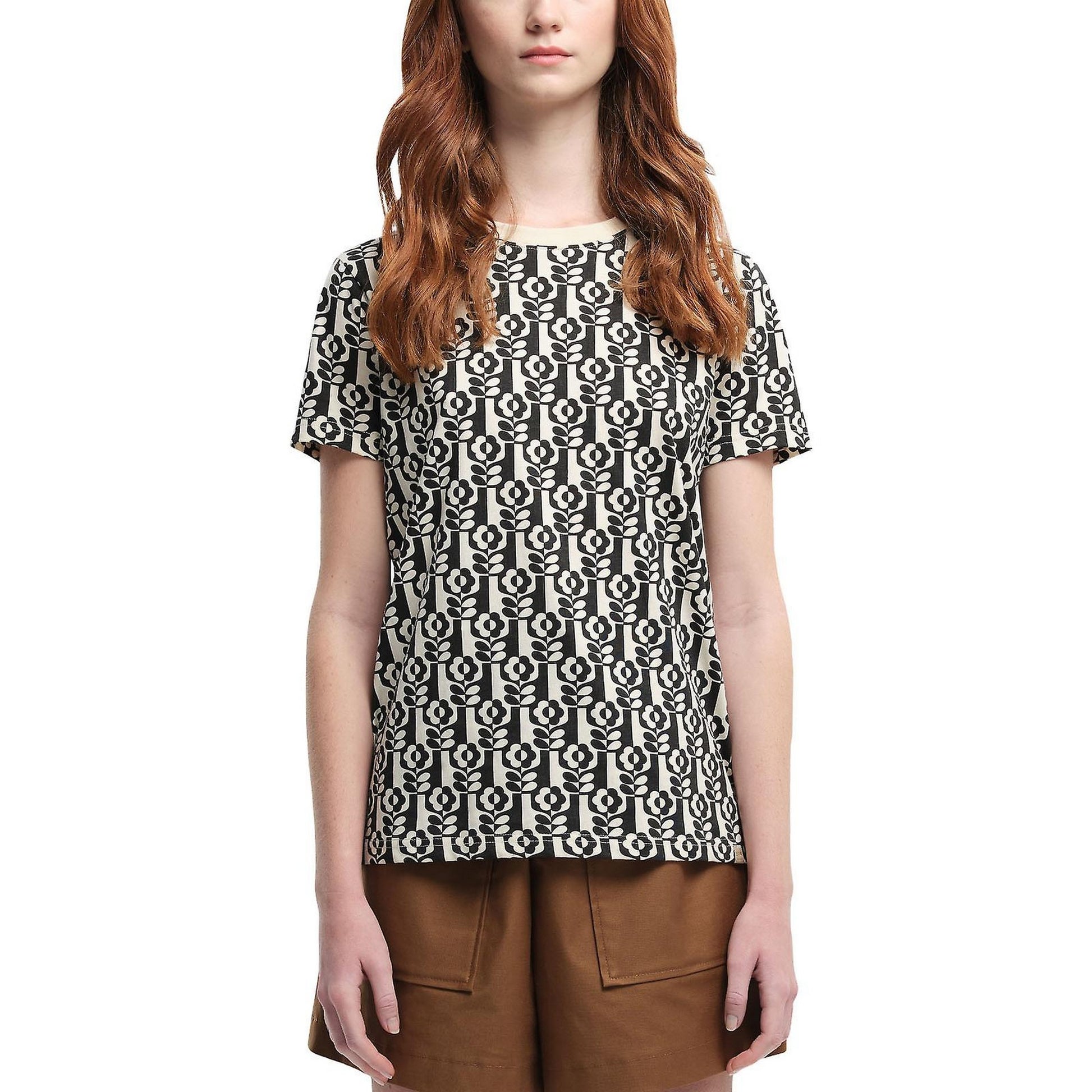 Stemin Vase-Black - Front - Regatta Womens-Ladies Orla Kiely Flower Short-Sleeved T-Shirt